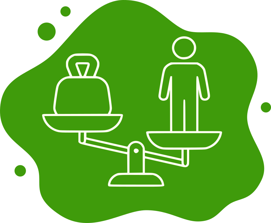 Wage mit Gewicht und Person